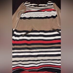 Women's Signature Robbie Bee Striped Dress With Zip Up Detail